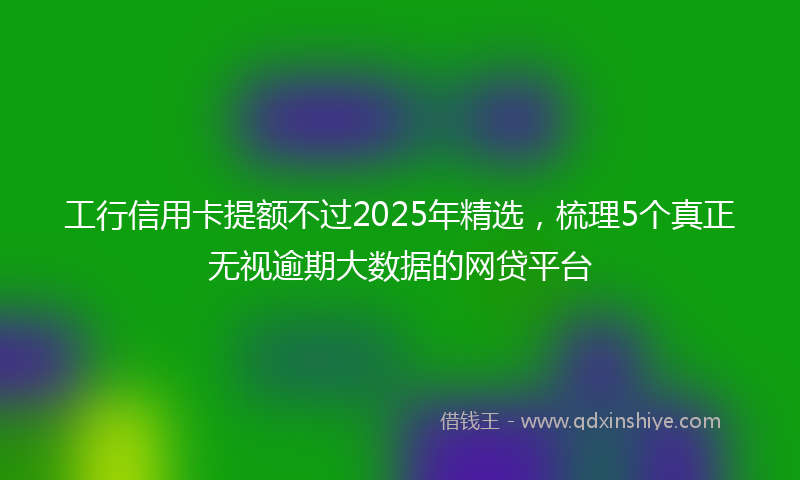 工行信用卡提额不过2025年精选，梳理5个真正无视逾期大数据的网贷平台