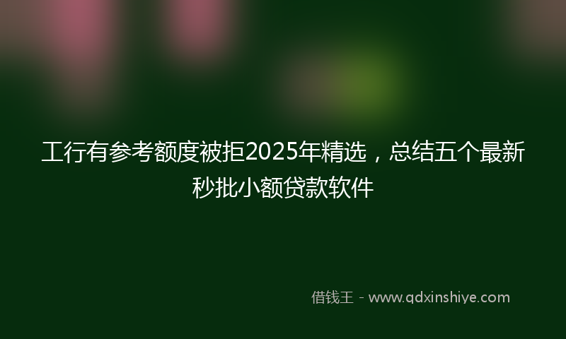 工行有参考额度被拒2025年精选，总结五个最新秒批小额贷款软件