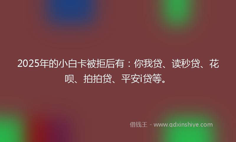 2025年的小白卡被拒后有：你我贷、读秒贷、花呗、拍拍贷、平安i贷等。