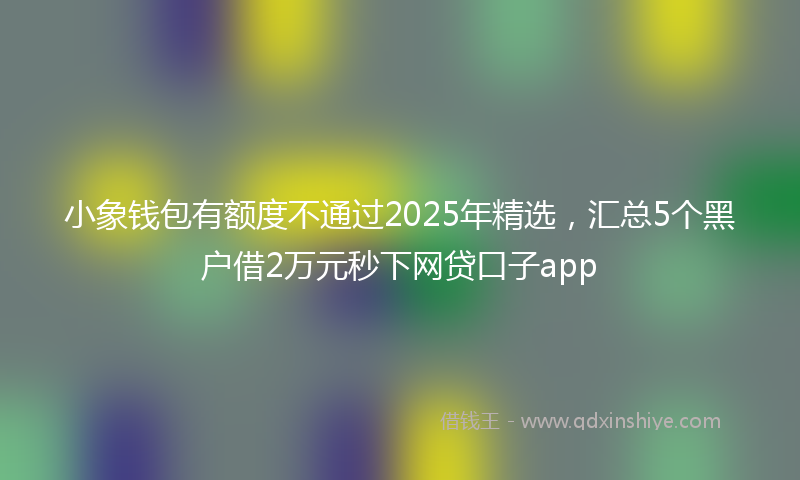 小象钱包有额度不通过2025年精选，汇总5个黑户借2万元秒下网贷口子app