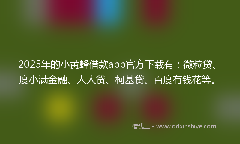 2025年的小黄蜂借款app官方下载有：微粒贷、度小满金融、人人贷、柯基贷、百度有钱花等。