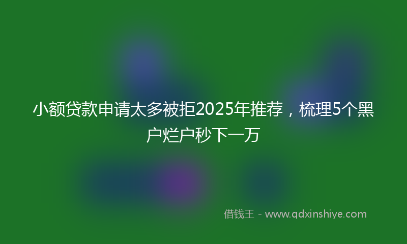 小额贷款申请太多被拒2025年推荐，梳理5个黑户烂户秒下一万