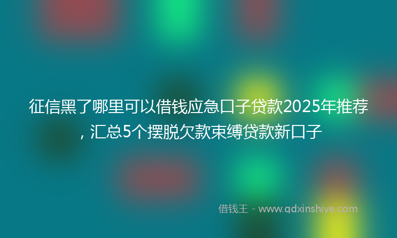 征信黑了哪里可以借钱应急口子贷款2025年推荐，汇总5个摆脱欠款束缚贷款新口子