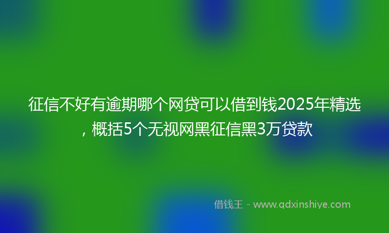 征信不好有逾期哪个网贷可以借到钱2025年精选，概括5个无视网黑征信黑3万贷款