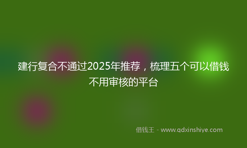 建行复合不通过2025年推荐，梳理五个可以借钱不用审核的平台
