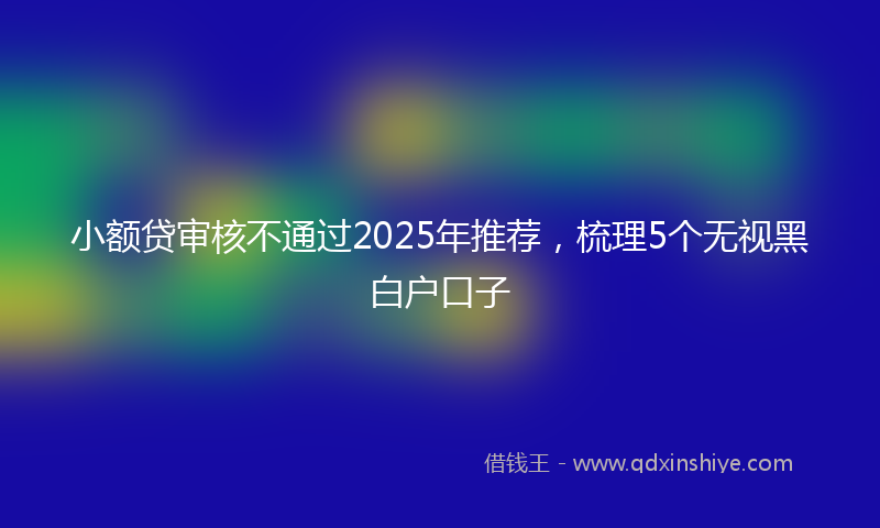 小额贷审核不通过2025年推荐，梳理5个无视黑白户口子