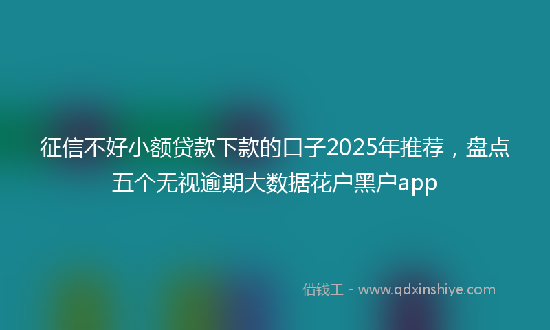 征信不好小额贷款下款的口子2025年推荐，盘点五个无视逾期大数据花户黑户app