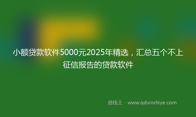 小额贷款软件5000元2025年精选，汇总五个不上征信报告的贷款软件