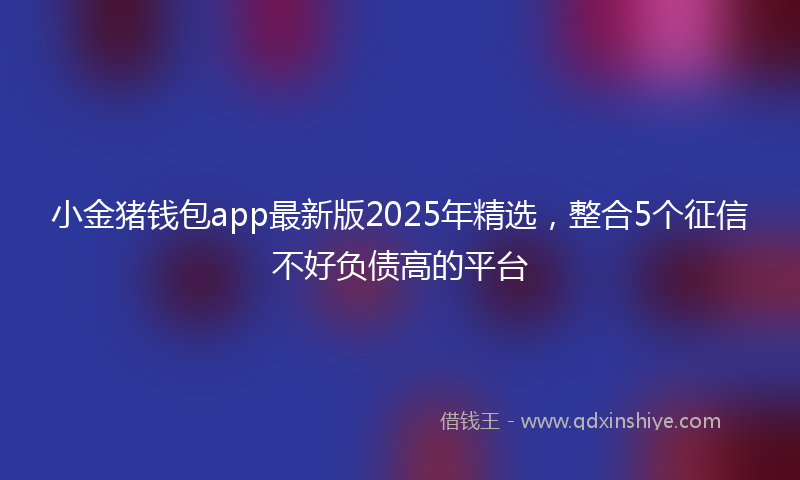 小金猪钱包app最新版2025年精选，整合5个征信不好负债高的平台