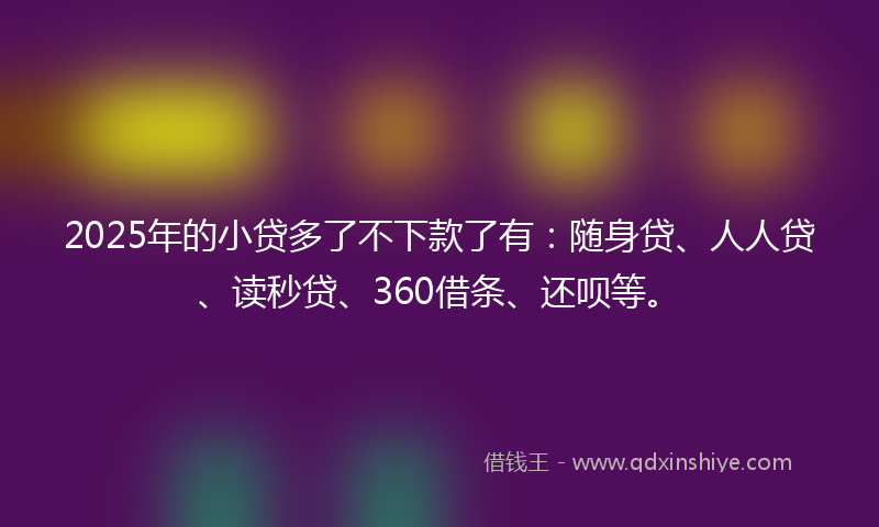 2025年的小贷多了不下款了有：随身贷、人人贷、读秒贷、360借条、还呗等。