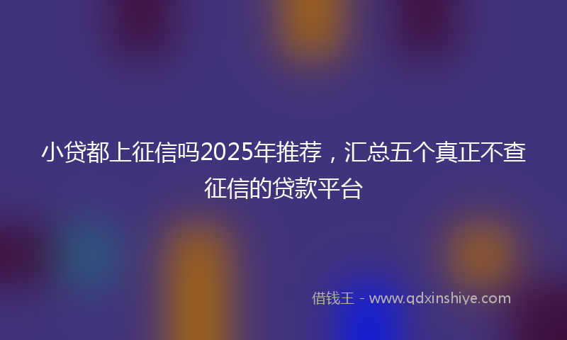 小贷都上征信吗2025年推荐，汇总五个真正不查征信的贷款平台