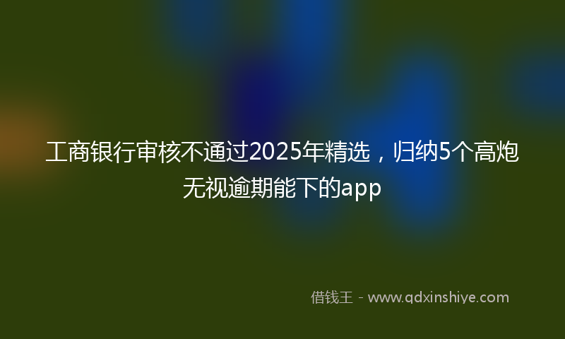 工商银行审核不通过2025年精选，归纳5个高炮无视逾期能下的app