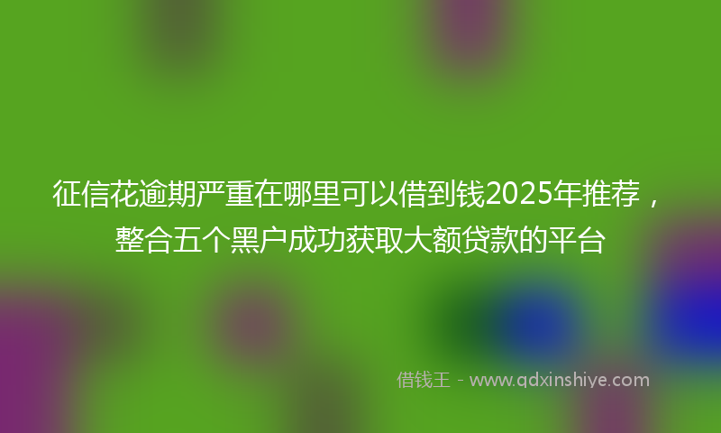 征信花逾期严重在哪里可以借到钱2025年推荐，整合五个黑户成功获取大额贷款的平台