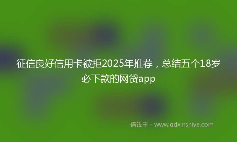 征信良好信用卡被拒2025年推荐，总结五个18岁必下款的网贷app