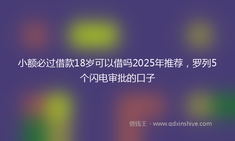 小额必过借款18岁可以借吗2025年推荐，罗列5个闪电审批的口子
