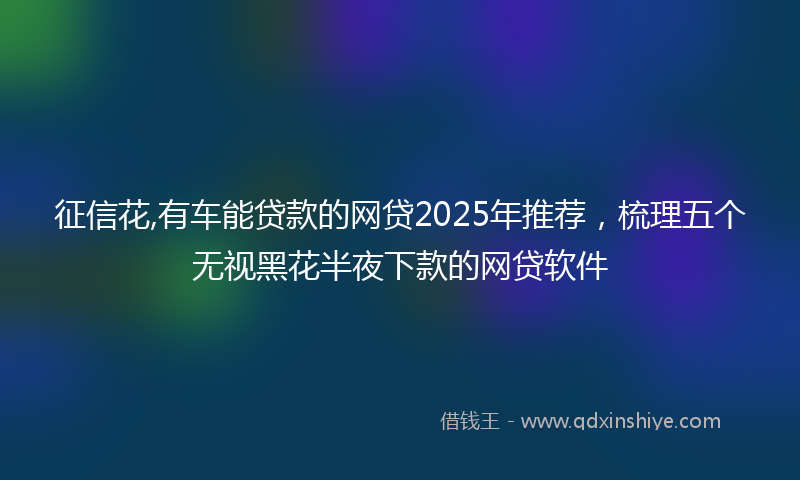 征信花,有车能贷款的网贷2025年推荐，梳理五个无视黑花半夜下款的网贷软件