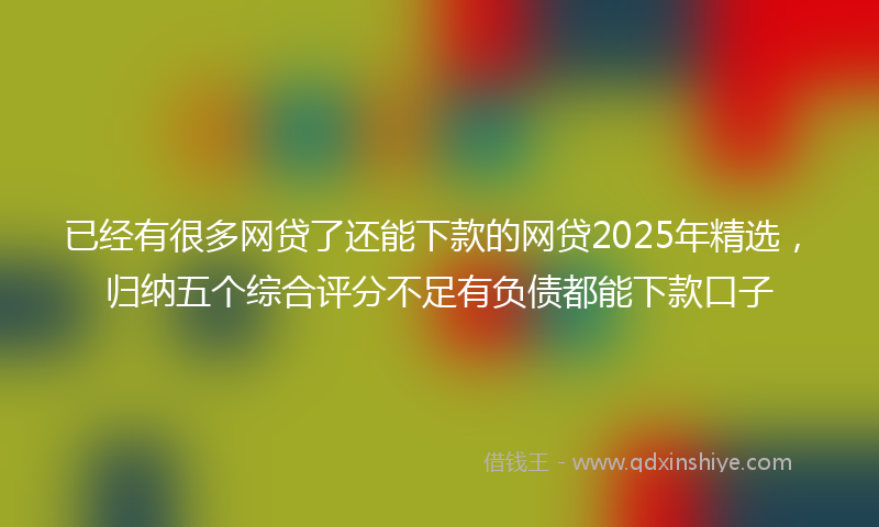 已经有很多网贷了还能下款的网贷2025年精选，归纳五个综合评分不足有负债都能下款口子