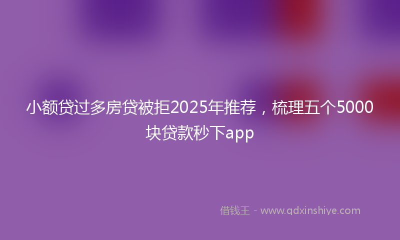 小额贷过多房贷被拒2025年推荐，梳理五个5000块贷款秒下app