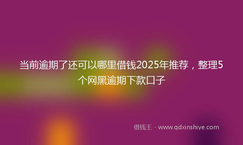 当前逾期了还可以哪里借钱2025年推荐，整理5个网黑逾期下款口子