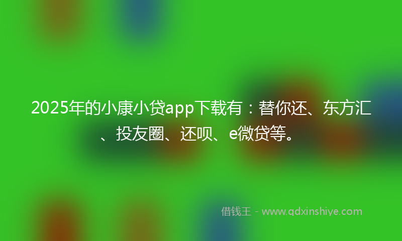 2025年的小康小贷app下载有：替你还、东方汇、投友圈、还呗、e微贷等。