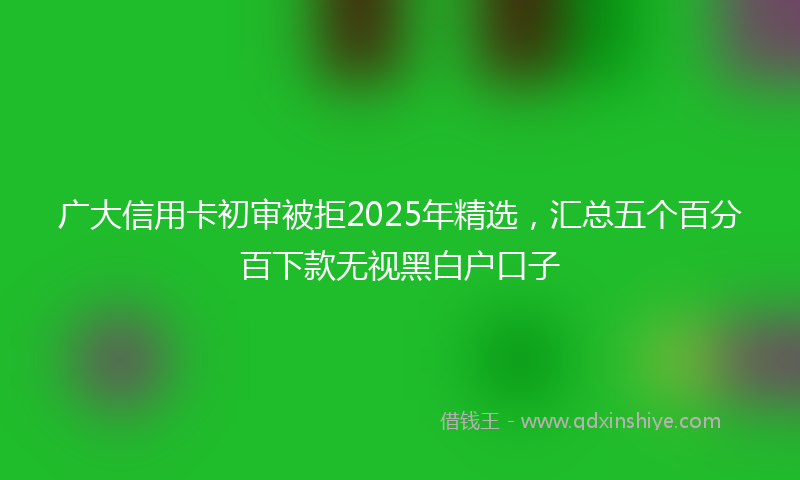 广大信用卡初审被拒2025年精选，汇总五个百分百下款无视黑白户口子