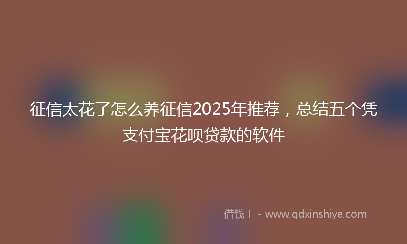 征信太花了怎么养征信2025年推荐，总结五个凭支付宝花呗贷款的软件