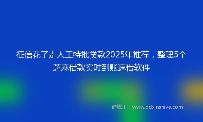 征信花了走人工特批贷款2025年推荐，整理5个芝麻借款实时到账速借软件