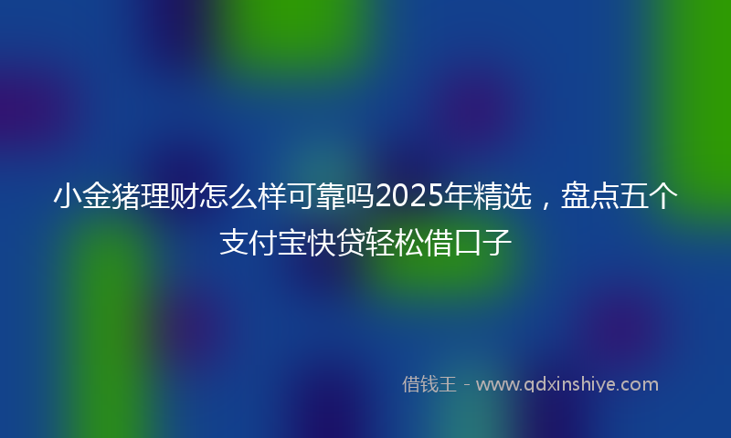 小金猪理财怎么样可靠吗2025年精选，盘点五个支付宝快贷轻松借口子