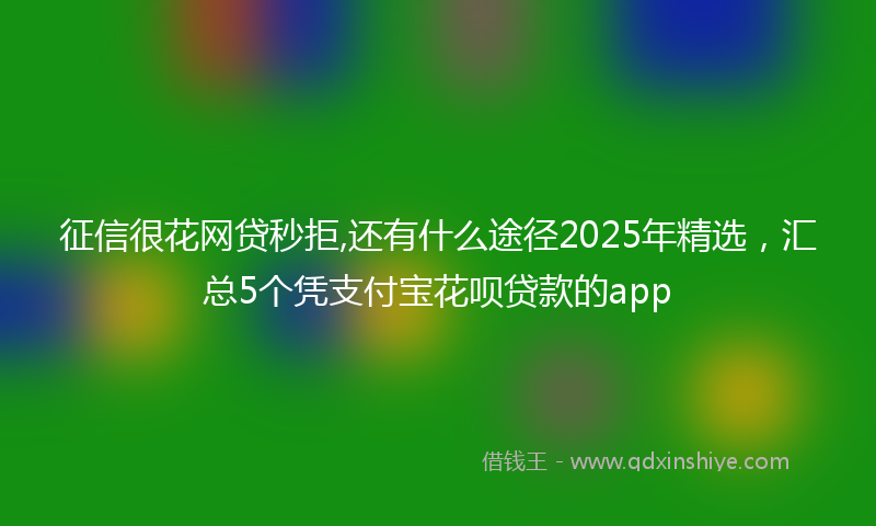 征信很花网贷秒拒,还有什么途径2025年精选，汇总5个凭支付宝花呗贷款的app