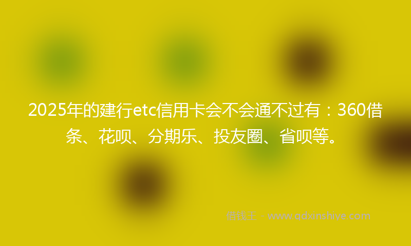 2025年的建行etc信用卡会不会通不过有：360借条、花呗、分期乐、投友圈、省呗等。