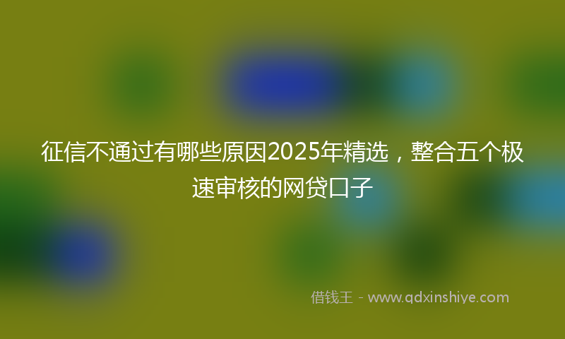 征信不通过有哪些原因2025年精选，整合五个极速审核的网贷口子