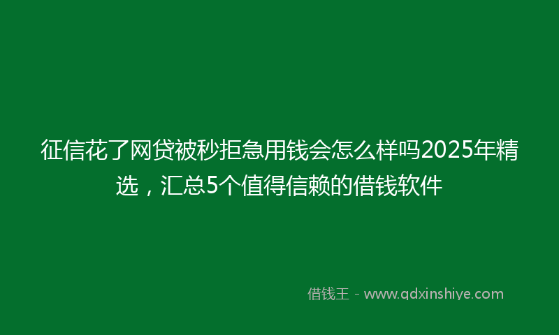 征信花了网贷被秒拒急用钱会怎么样吗2025年精选，汇总5个值得信赖的借钱软件