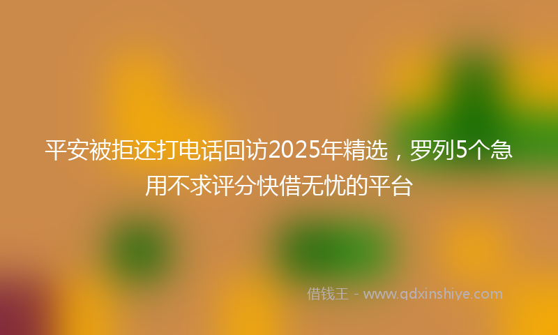 平安被拒还打电话回访2025年精选，罗列5个急用不求评分快借无忧的平台