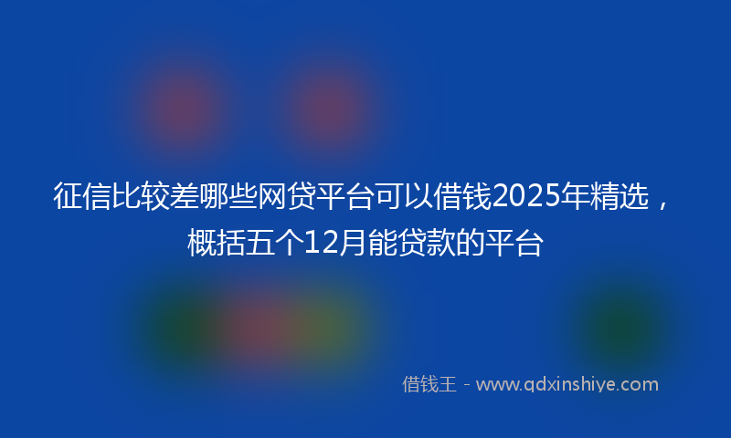 征信比较差哪些网贷平台可以借钱2025年精选，概括五个12月能贷款的平台