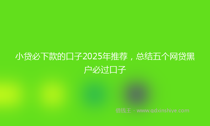 小贷必下款的口子2025年推荐，总结五个网贷黑户必过口子
