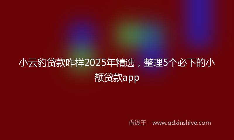 小云豹贷款咋样2025年精选，整理5个必下的小额贷款app