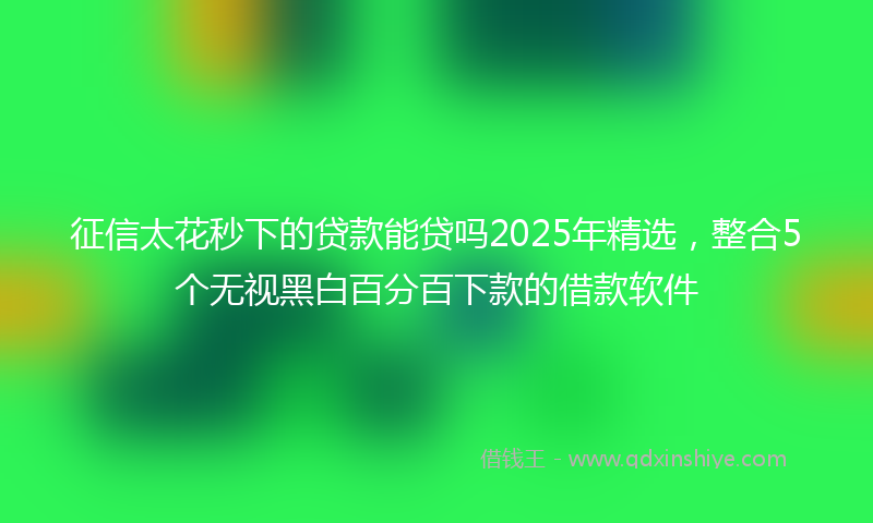 征信太花秒下的贷款能贷吗2025年精选，整合5个无视黑白百分百下款的借款软件