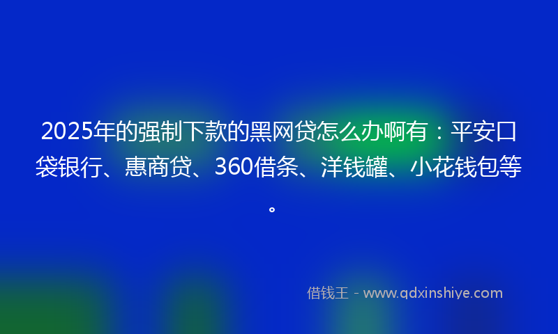 2025年的强制下款的黑网贷怎么办啊有：平安口袋银行、惠商贷、360借条、洋钱罐、小花钱包等。