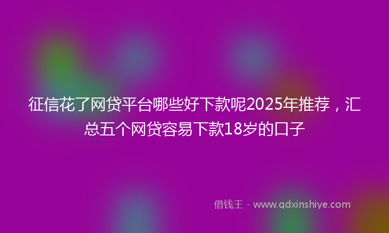 征信花了网贷平台哪些好下款呢2025年推荐，汇总五个网贷容易下款18岁的口子