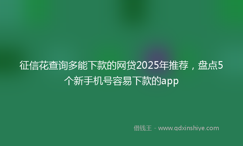 征信花查询多能下款的网贷2025年推荐，盘点5个新手机号容易下款的app