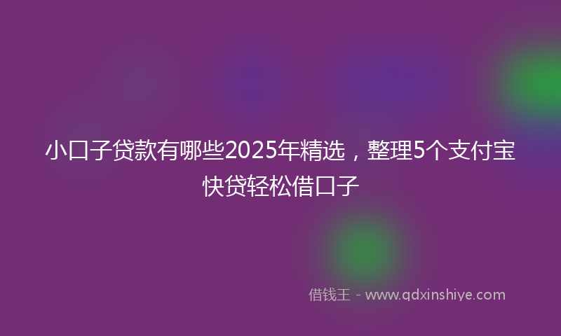 小口子贷款有哪些2025年精选，整理5个支付宝快贷轻松借口子