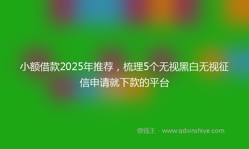 小额借款2025年推荐，梳理5个无视黑白无视征信申请就下款的平台