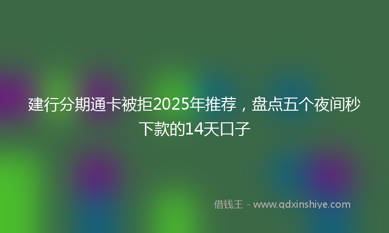 建行分期通卡被拒2025年推荐，盘点五个夜间秒下款的14天口子