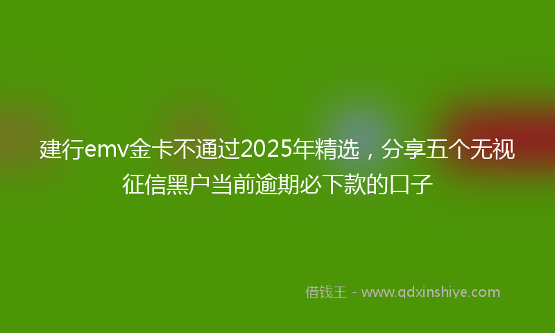 建行emv金卡不通过2025年精选，分享五个无视征信黑户当前逾期必下款的口子