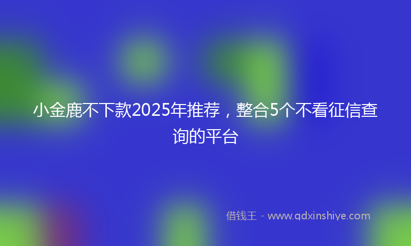 小金鹿不下款2025年推荐，整合5个不看征信查询的平台