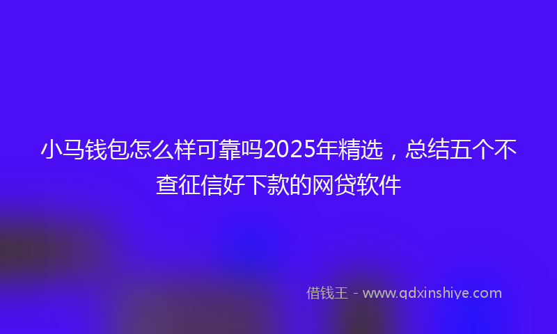 小马钱包怎么样可靠吗2025年精选，总结五个不查征信好下款的网贷软件