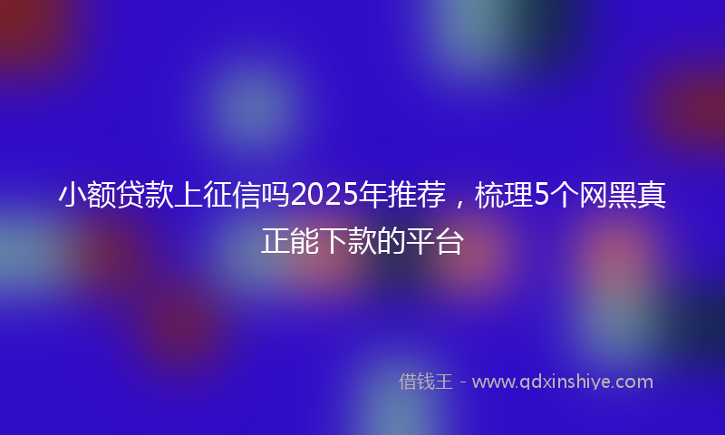 小额贷款上征信吗2025年推荐，梳理5个网黑真正能下款的平台