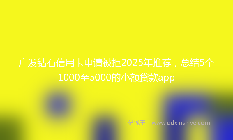 广发钻石信用卡申请被拒2025年推荐，总结5个1000至5000的小额贷款app