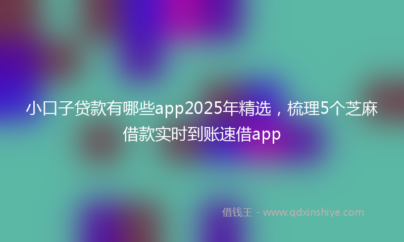 小口子贷款有哪些app2025年精选，梳理5个芝麻借款实时到账速借app