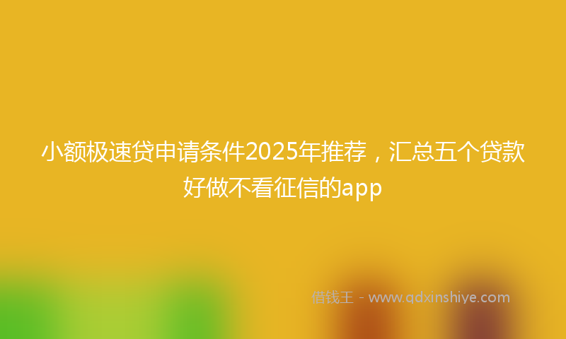 小额极速贷申请条件2025年推荐，汇总五个贷款好做不看征信的app